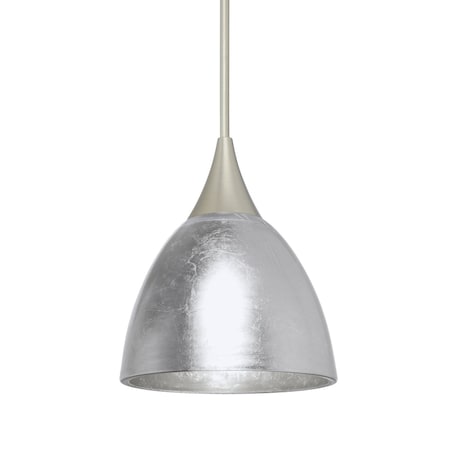 Besa Lighting Divi Cord Pendant, Silver Foil, Satin Nickel Finish, 1x9W LED 1XT-1758SF-LED-SN